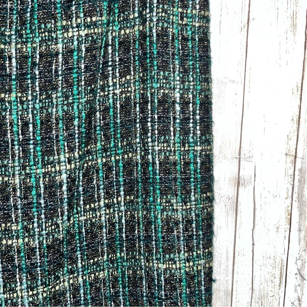 Ann Taylor Green Tweed Wool Blend Pencil Skirt - Picture 3 of 5